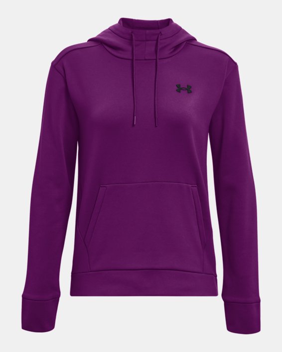 Women's Armour Fleece® Left Chest Hoodie, Purple, pdpMainDesktop image number 4